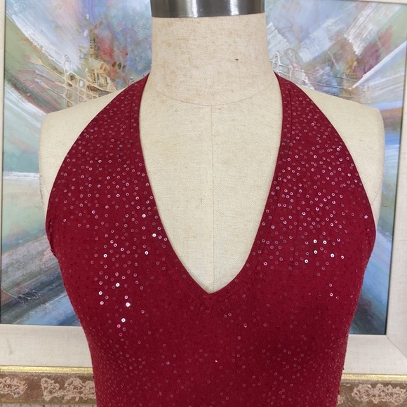 BCBGMaxAzria Sequin Halter Style Top - Picture 4 of 9